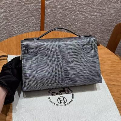 wholesale quality kelly pochette lizard ardoise phw